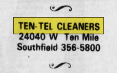 Ten-Tel Cleaners - Dec 3 1979 Ad